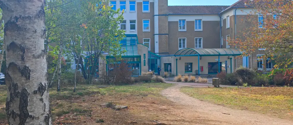 L'entrée piétonne et l'allée, dégagées après le chantier